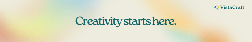 Inspirational header image with the phrase "Creativity Starts Here," featuring a colorful abstract design.