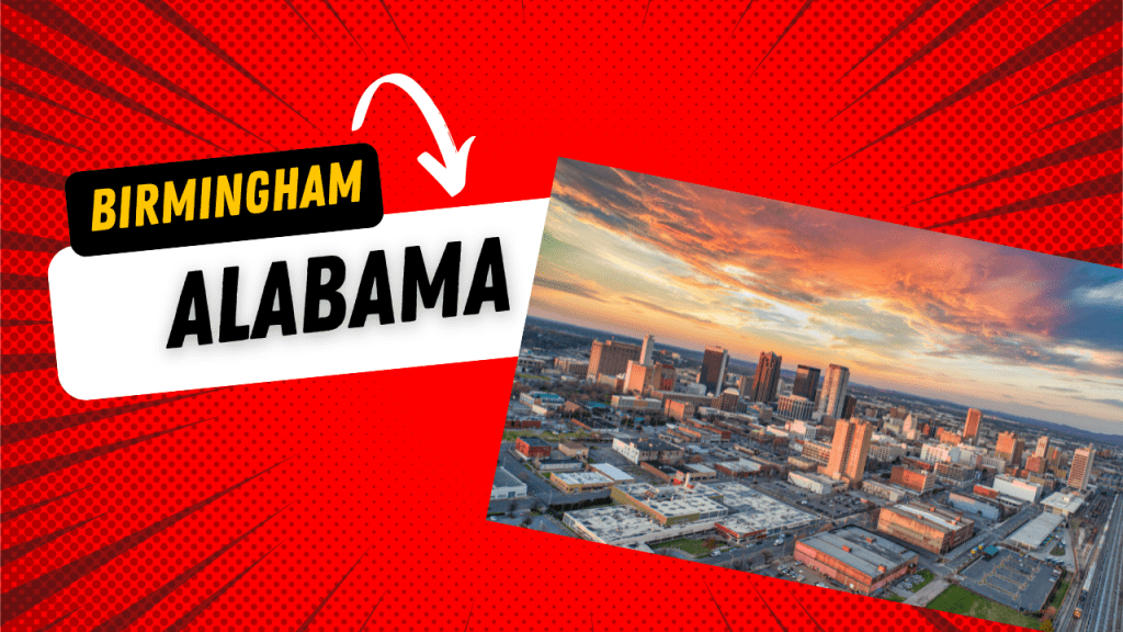 Vibrant skyline of downtown Birmingham, Alabama featuring iconic landmarks.
