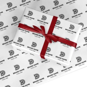 Corporate branded wrapping paper with company logo
